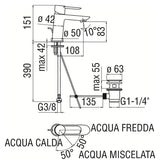 Mitigeur lavabo SAND avec vidage nobili - Time Design