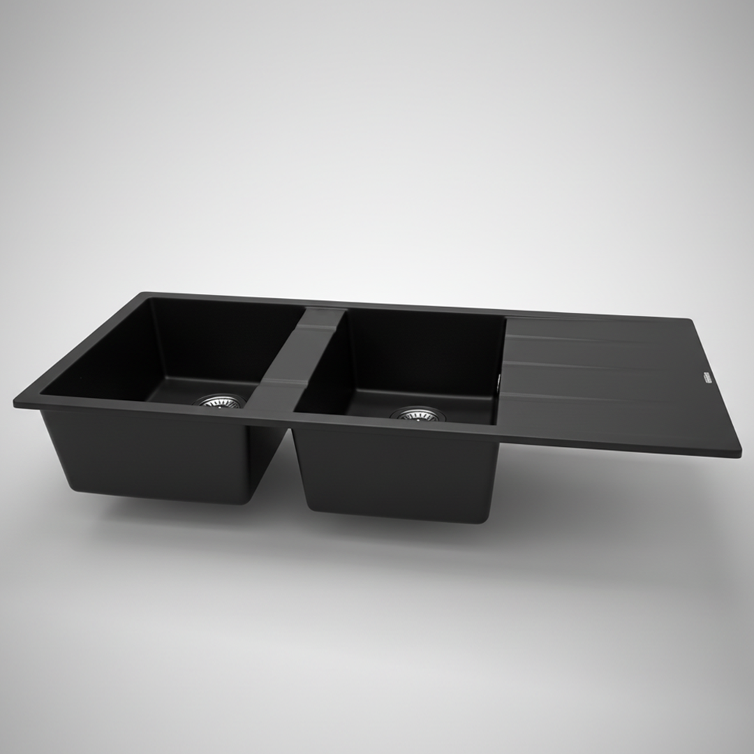 Évier Granit Lisbon 116x50 cm - 2 Bacs + Égouttoir