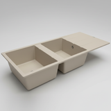 Évier Granit Lisbon 116x50 cm - 2 Bacs + Égouttoir