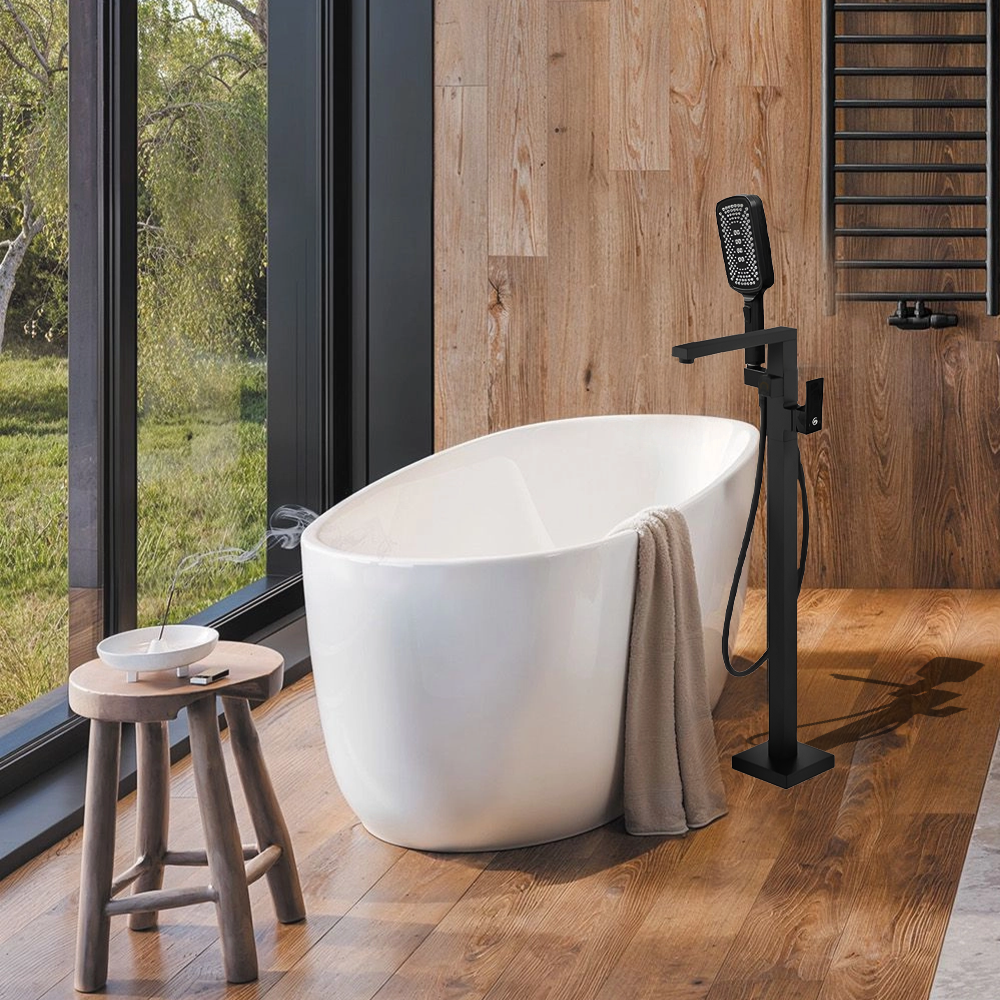 Mitigeur Bain-Douche Par le Sol – Noir