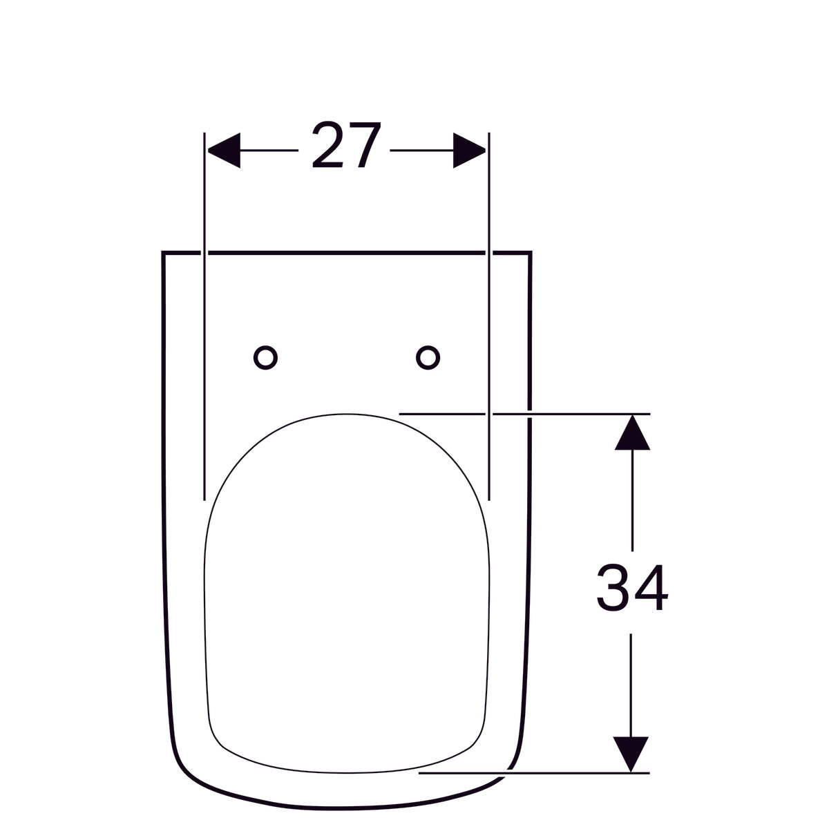 Cuvette Suspendue Geberit Selnova Square avec Abattant Simple