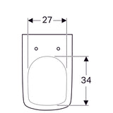 Cuvette Suspendue Geberit Selnova Square avec Abattant Simple