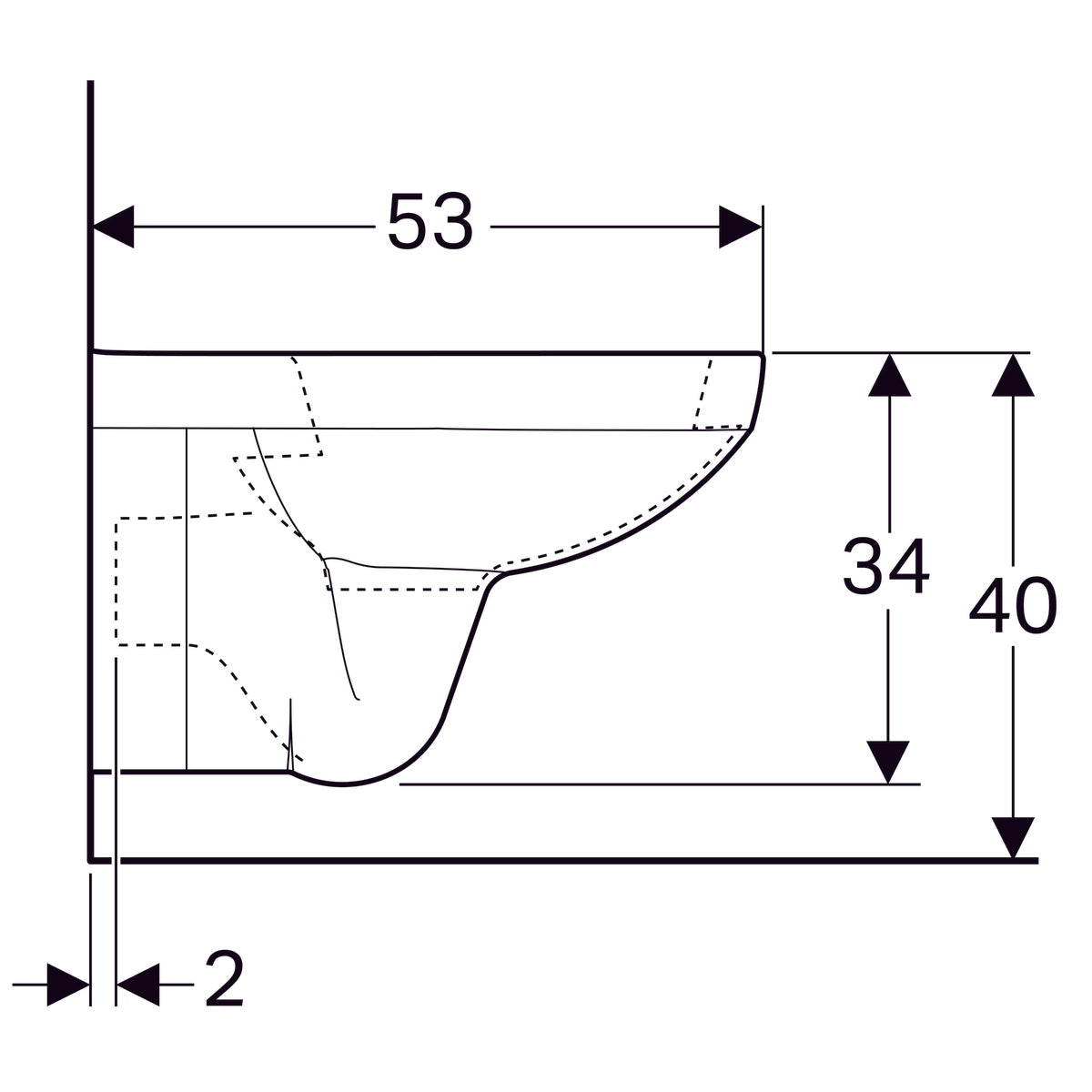 Cuvette Suspendue Geberit Selnova Square avec Abattant Simple