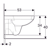 Cuvette Suspendue Geberit Selnova Square avec Abattant Simple