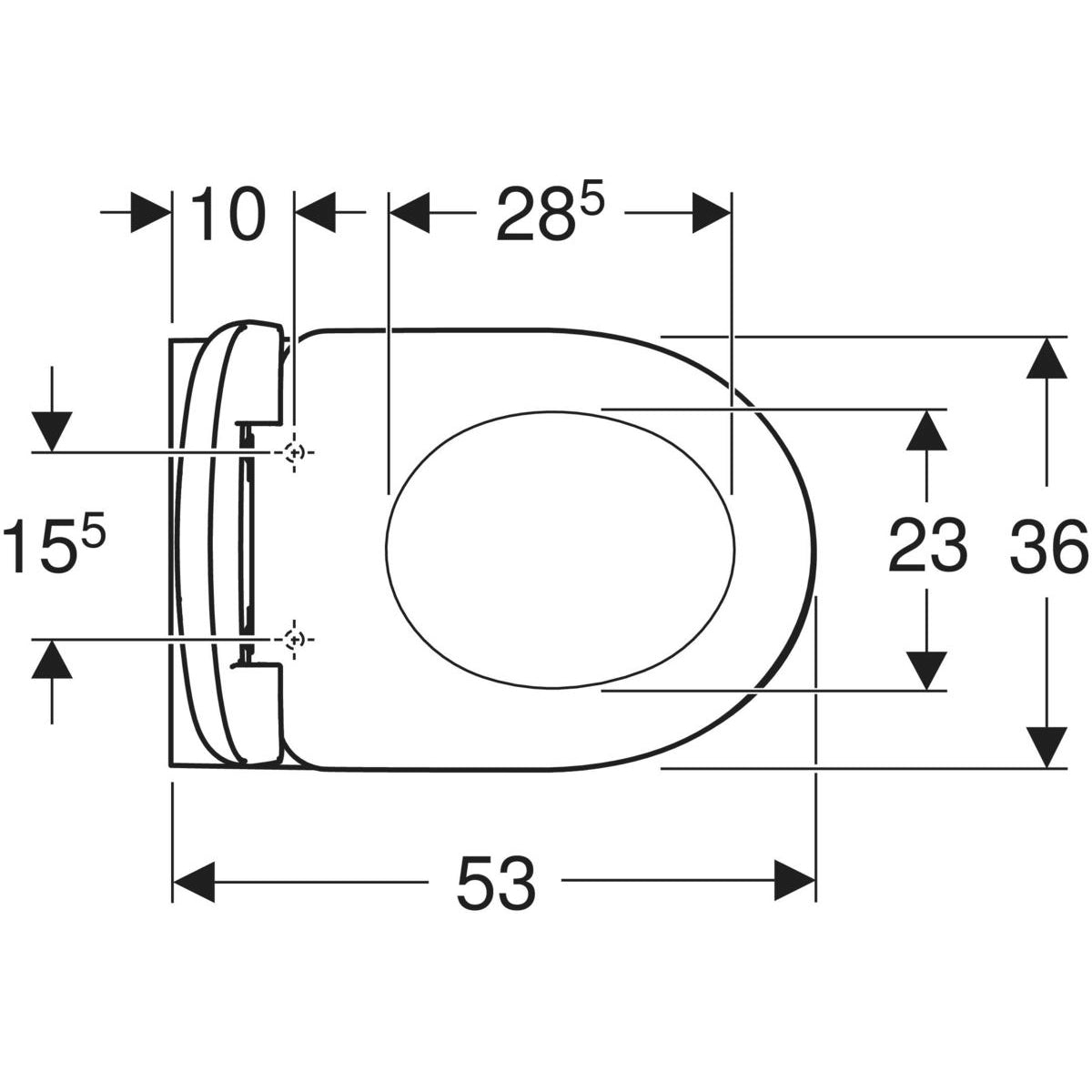 Pack Cuvette WC Suspendue Geberit Selnova Rond avec Abattant Standard Antibactérien