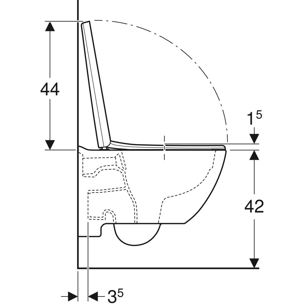 Cuvette WC Suspendue Geberit Premium Square Rimfree® avec Abattant Soft-Close