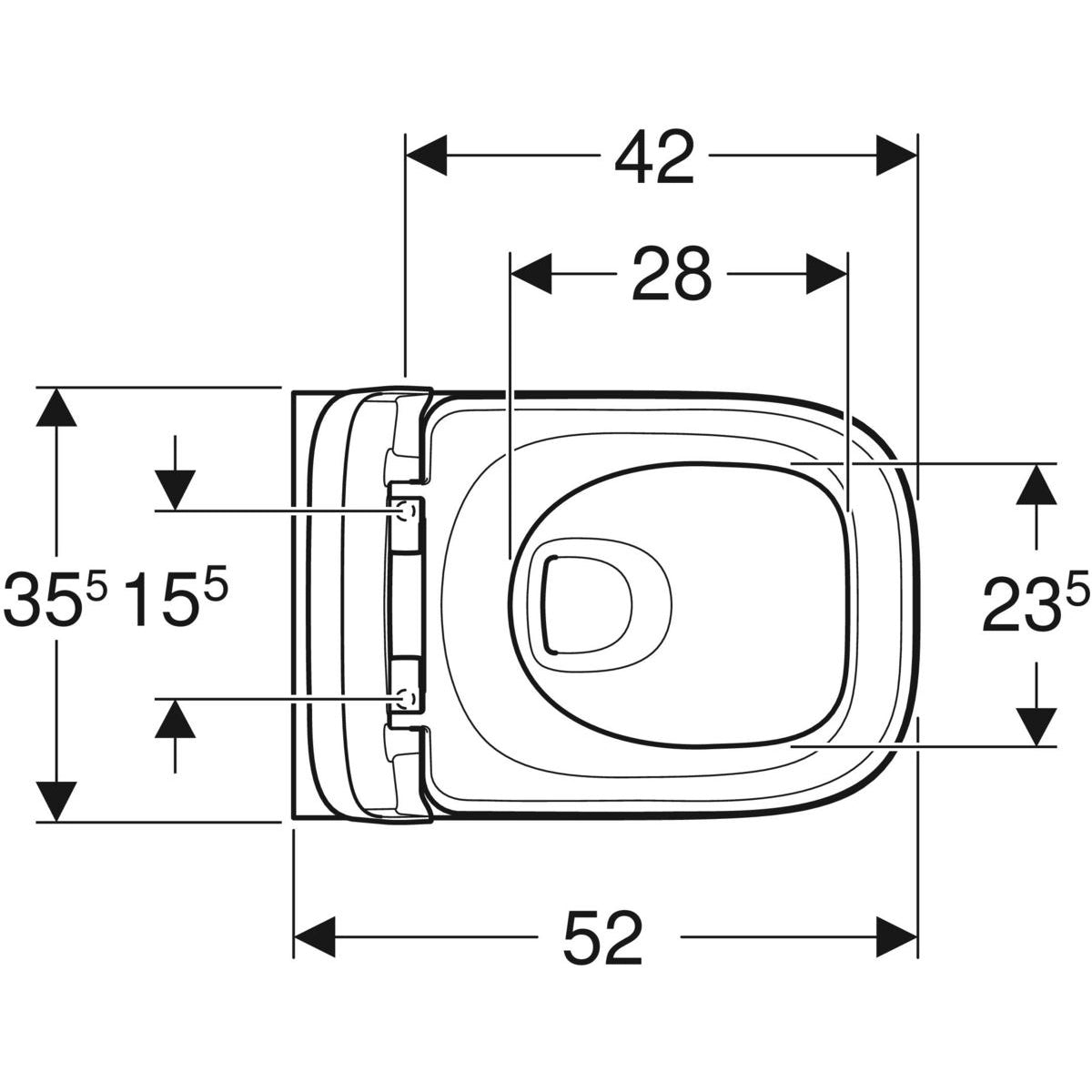 Cuvette WC Suspendue Geberit Premium Square Rimfree® avec Abattant Soft-Close
