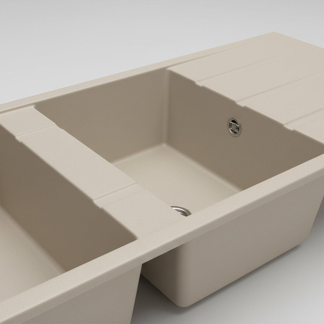 Évier Granit Lisbon 116x50 cm - 2 Bacs + Égouttoir