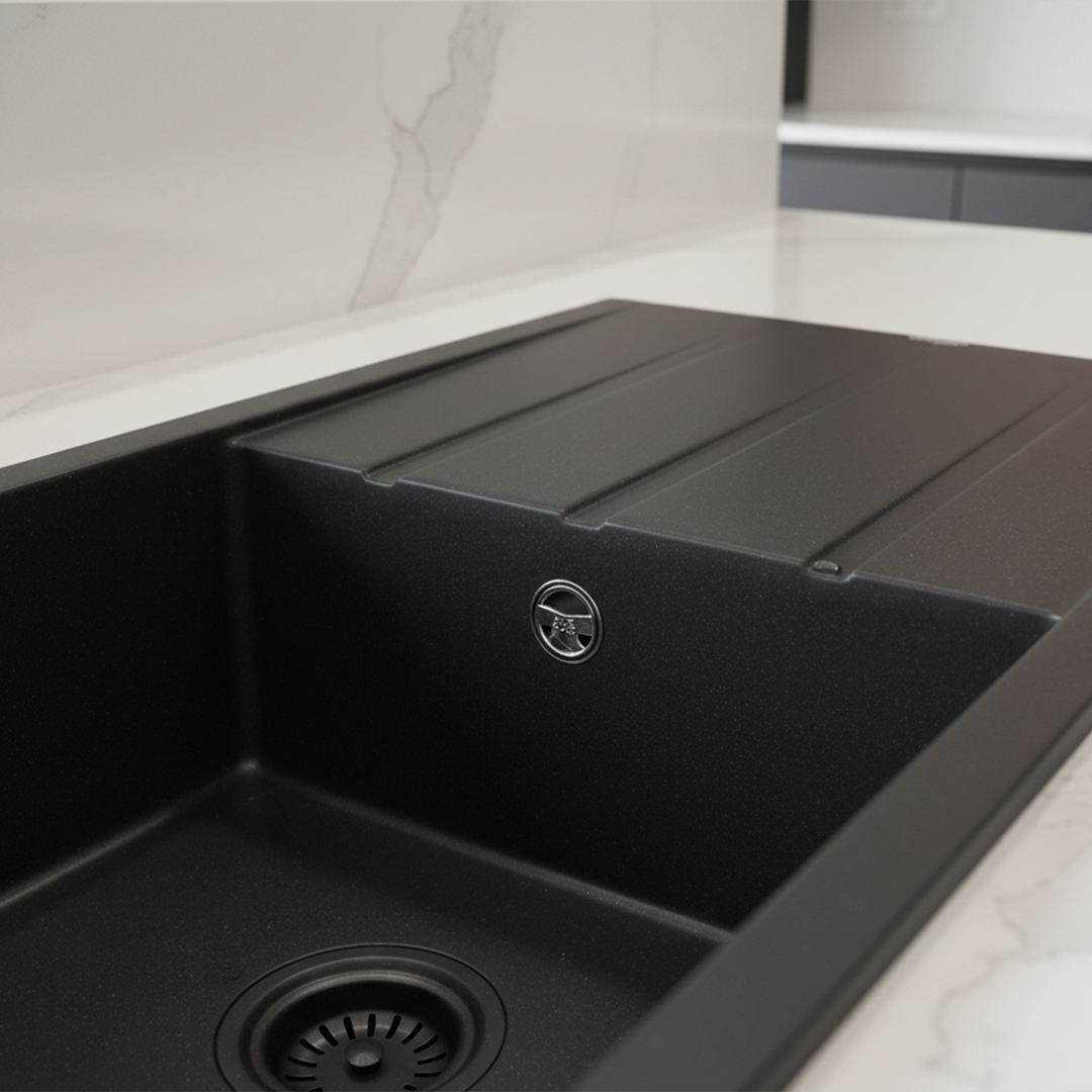 Évier Granit Lisbon 85x50 cm - 1 Bac + Égouttoir