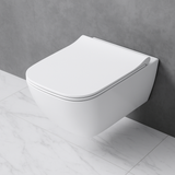 Pack Cuvette WC Suspendue Geberit Smyle Square Carénée Rimfree® avec Fixations Cachées et Abattant Soft-Close Antibactérien Déclipsable