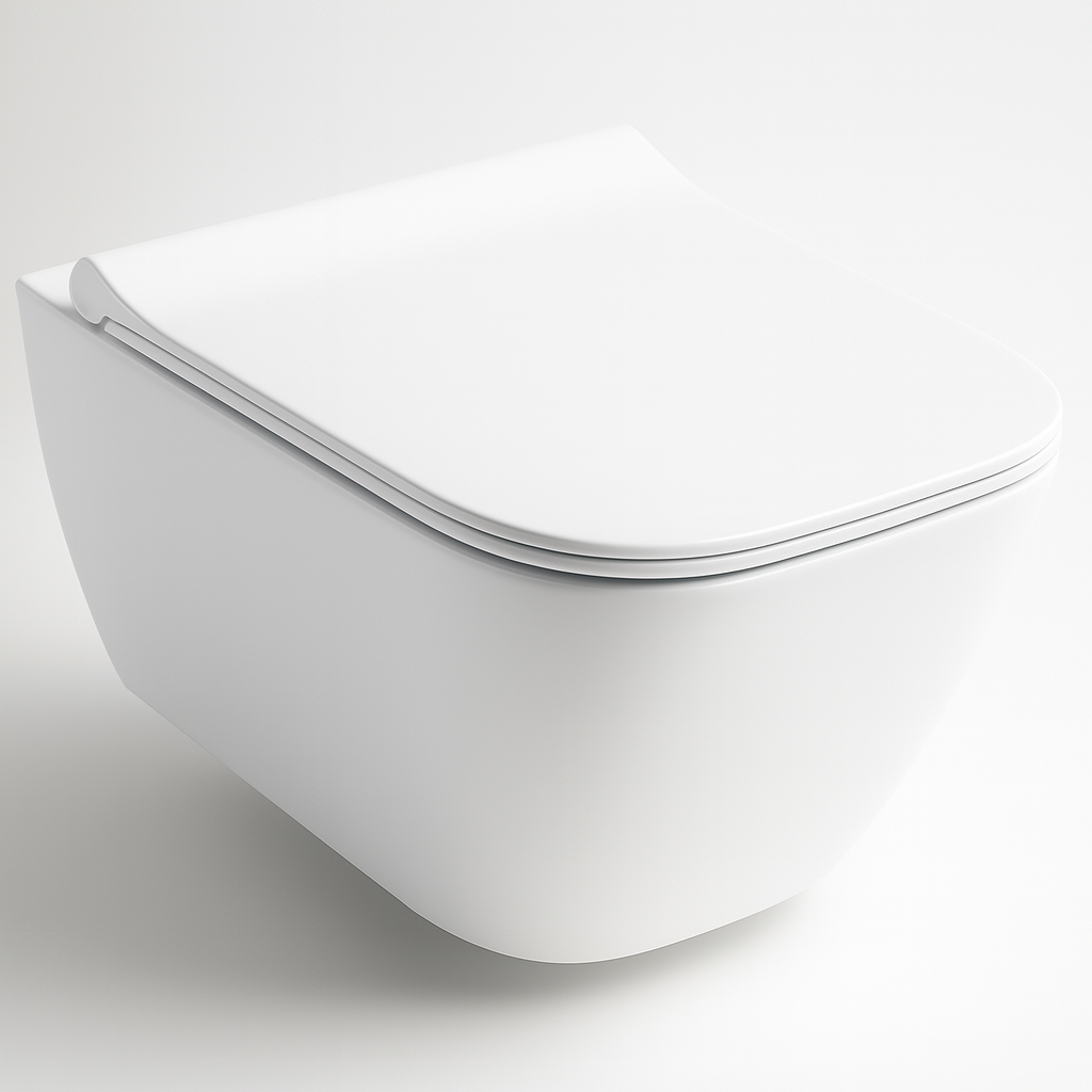 Pack Cuvette WC Suspendue Geberit Smyle Square Carénée Rimfree® avec Fixations Cachées et Abattant Soft-Close Antibactérien Déclipsable