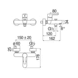 Mitigeur bain-douche abc mural nobili - Time Design