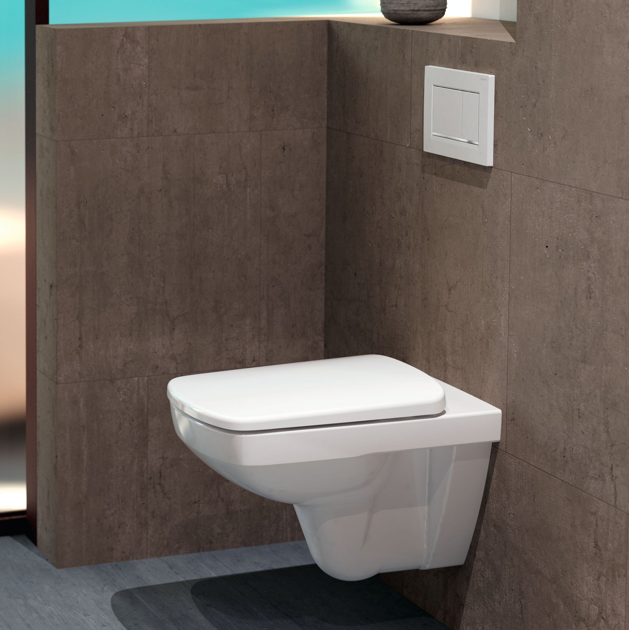 Cuvette Suspendue Geberit Selnova Square avec Abattant Simple