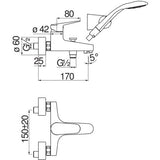 Mitigeur bain-douche BLUES  mural nobili - Time Design