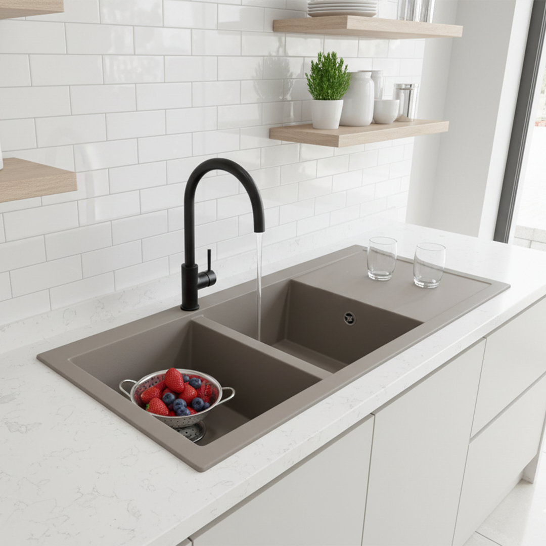 Évier Granit Lamas 116x50 cm - 2 Bacs