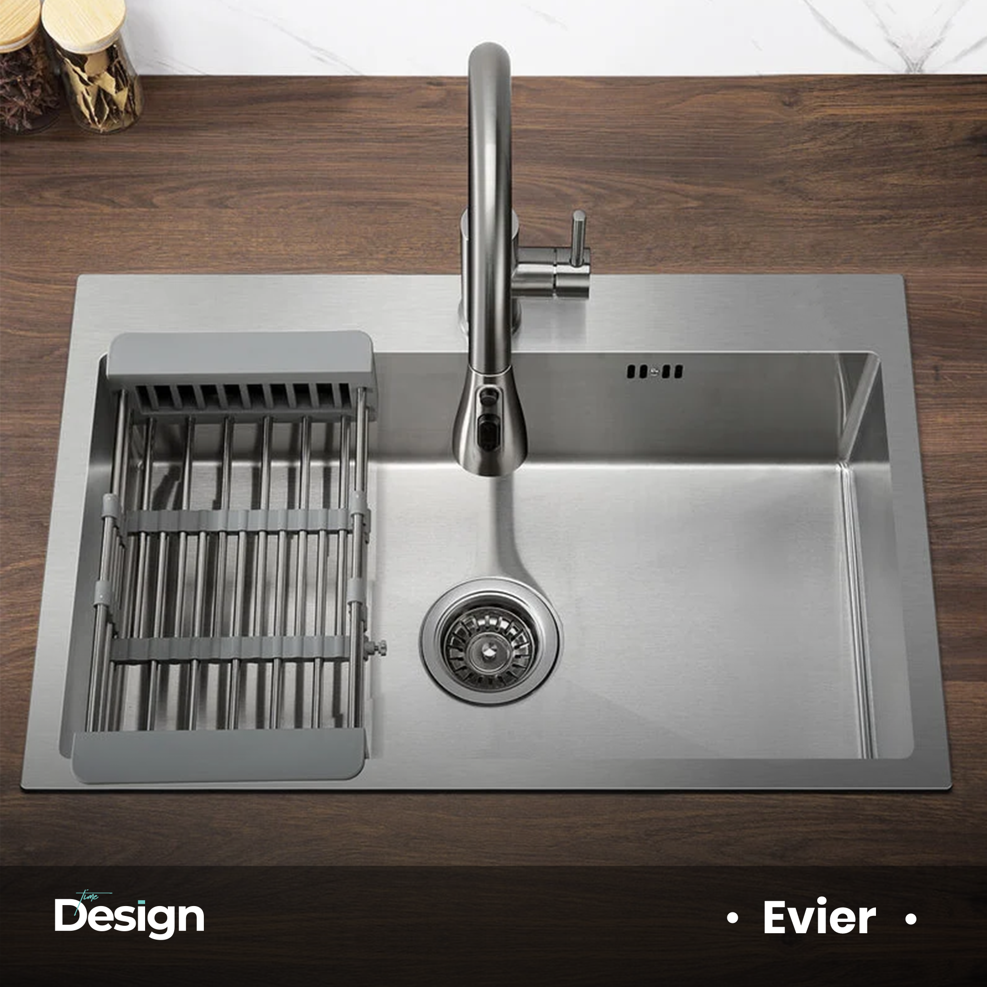 Evier Inox 1 bac - Time Design