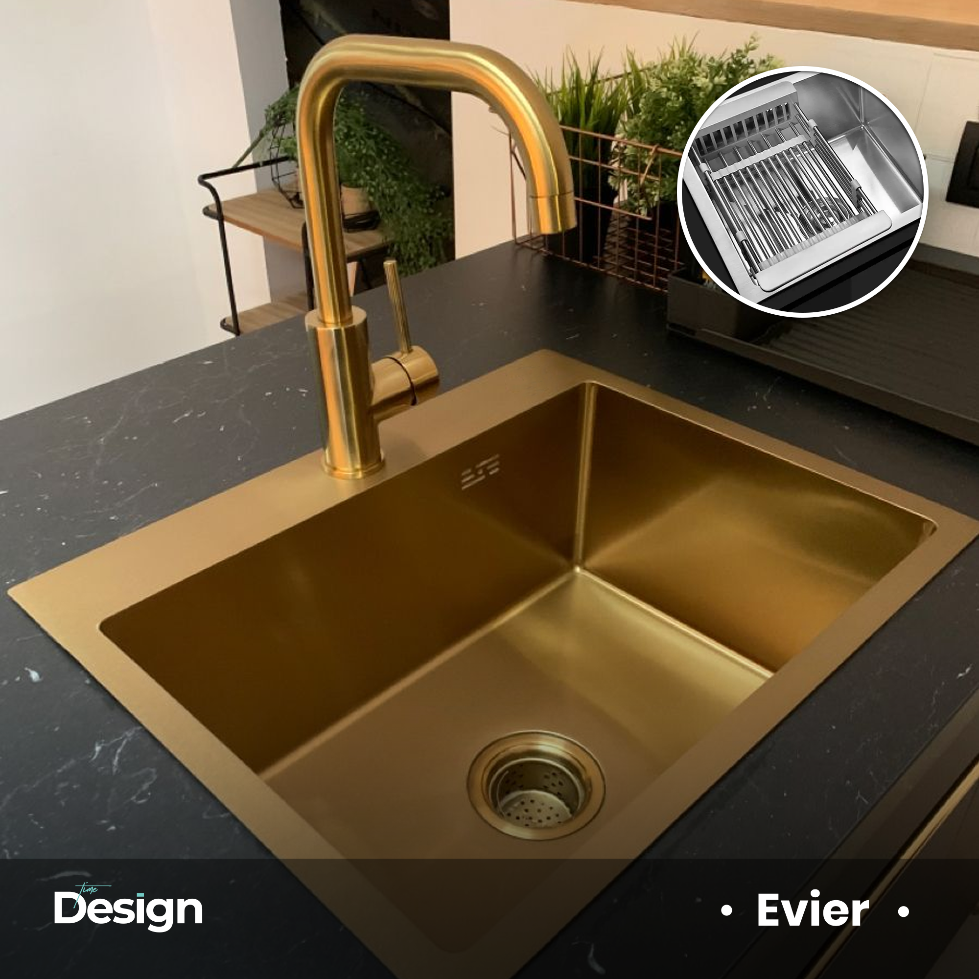 Evier Inox 1 bac - Time Design