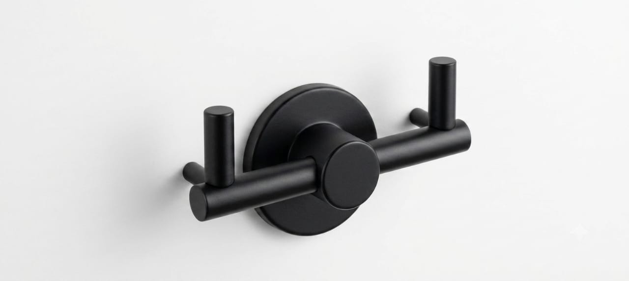 Ensemble De 6 Pièces D'accessoires De Toilette en Aluminium Noir mat - Time Design