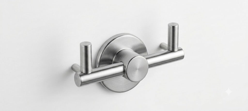 Ensemble De 6 Piéces D'accessoires De Toilette en Aluminium Chrome Brossé