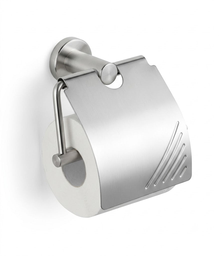 Ensemble De 6 Piéces D'accessoires De Toilette en Aluminium Chrome Brossé