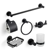 Ensemble De 6 Pièces D'accessoires De Toilette en Aluminium Noir mat - Time Design