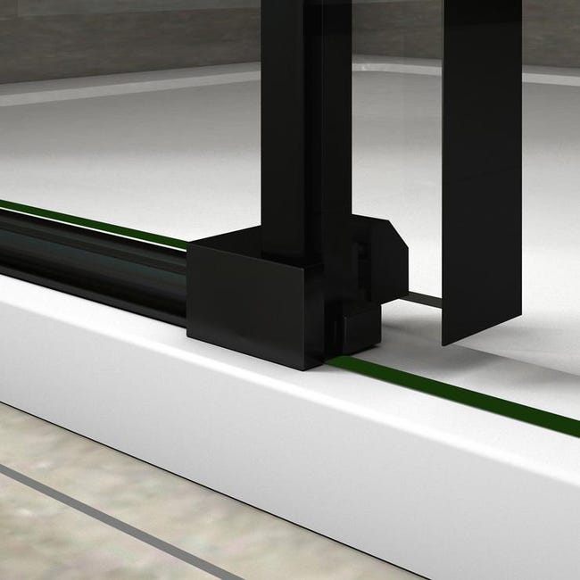 Porte de douche noir 120x195