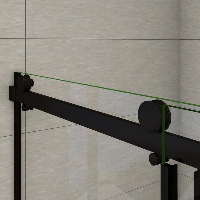 Porte de douche noir 120x195