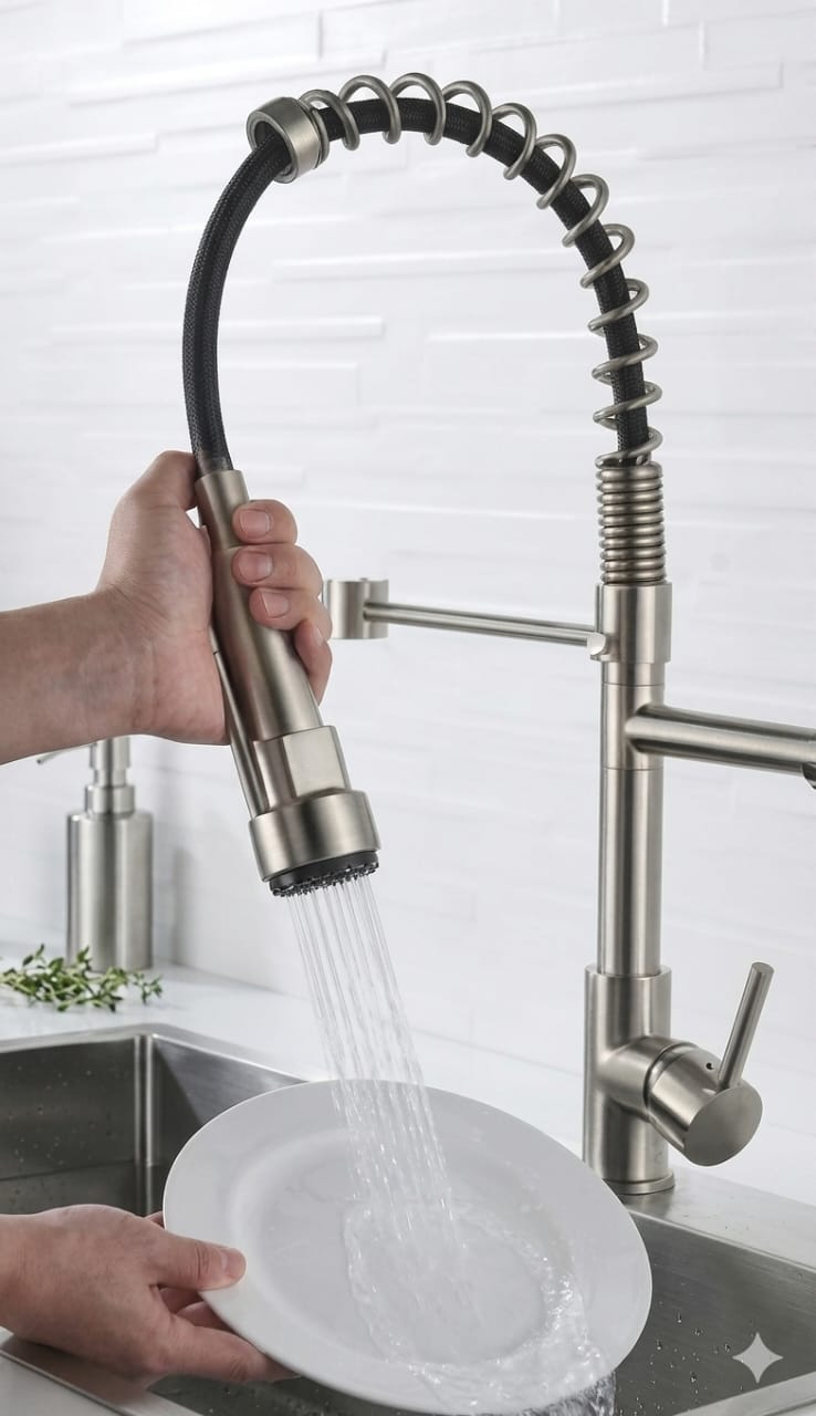 Mitigeur Cuisine Brava Avec Une Douchette Rétractable - Time Design