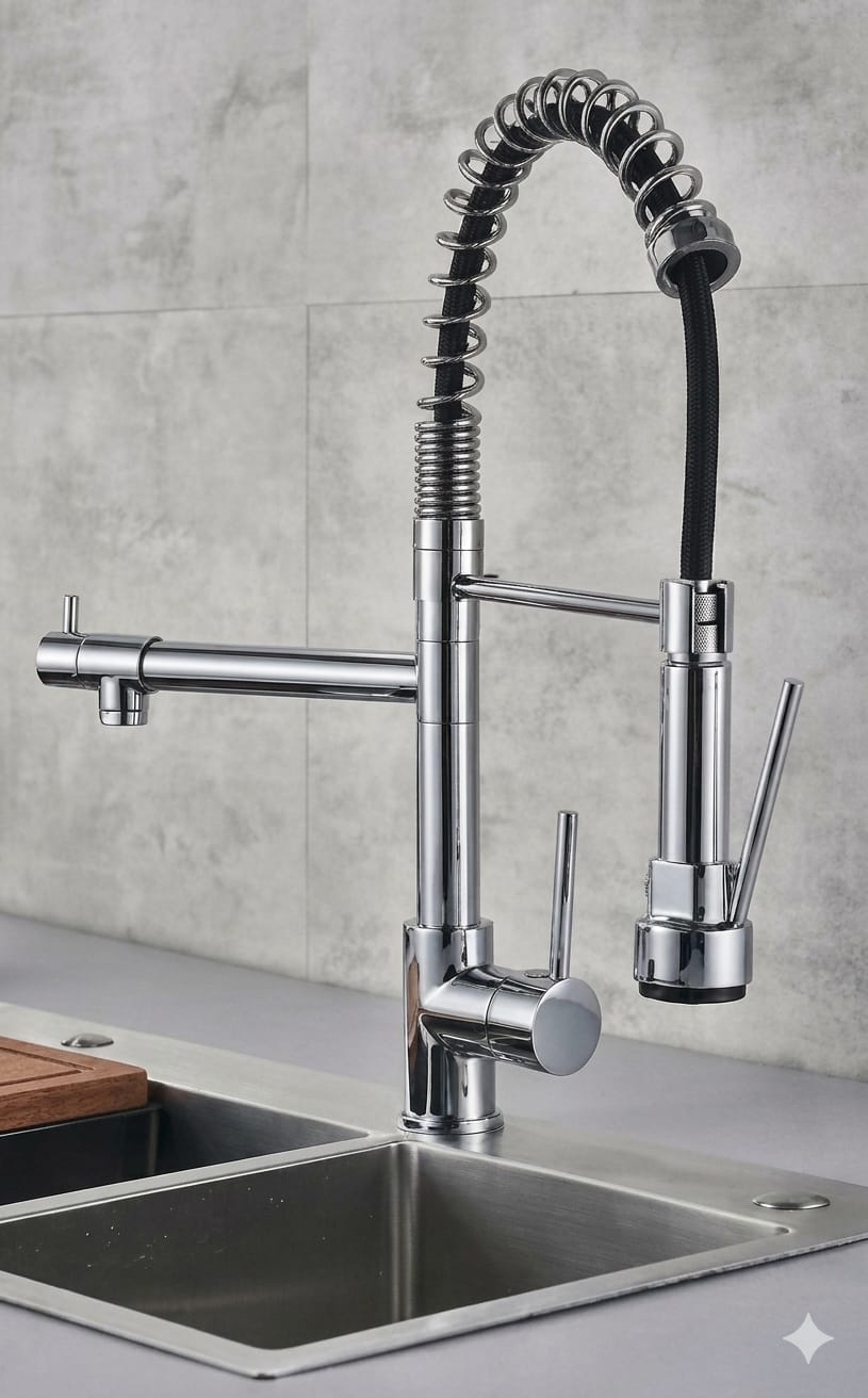 Mitigeur Cuisine Brava Avec Une Douchette Rétractable - Time Design
