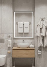 Ensemble De 6 Piéces D'accessoires De Toilette en Aluminium Chrome Brossé