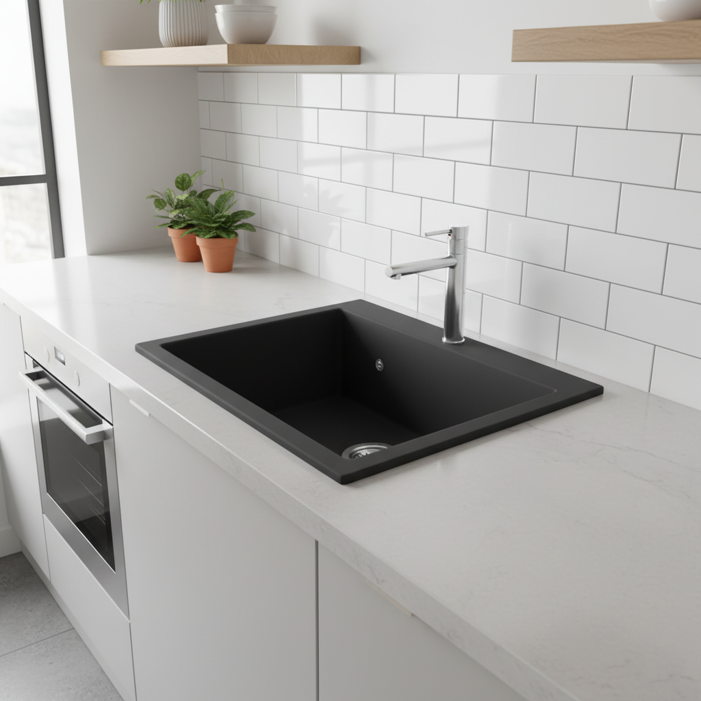 Évier Granit Ponderosa 70x50 cm - 1 Grand Bac