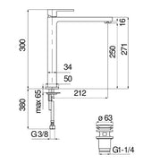 Mitigeur vasque long rehausse abc avec vidage nobili - Time Design