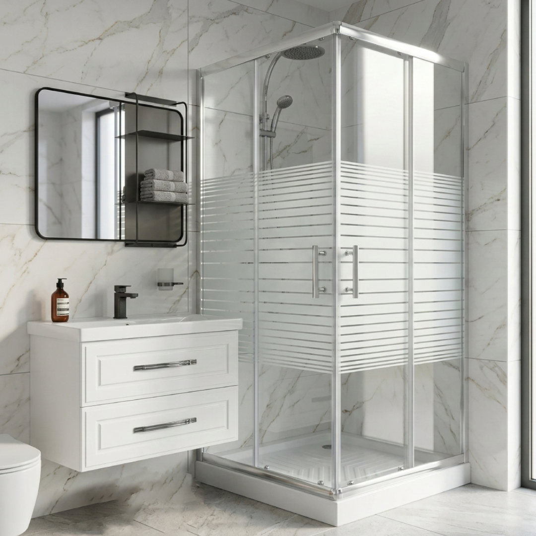 Cabine de Douche Carrée Ligne Blanche 90x90 cm