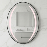 Miroir ovale avec cadre alluminum 80/60cm