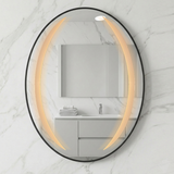 Miroir ovale avec cadre alluminum 80/60cm