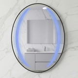 Miroir ovale avec cadre alluminum 80/60cm