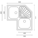 Évier de coin - Time Design