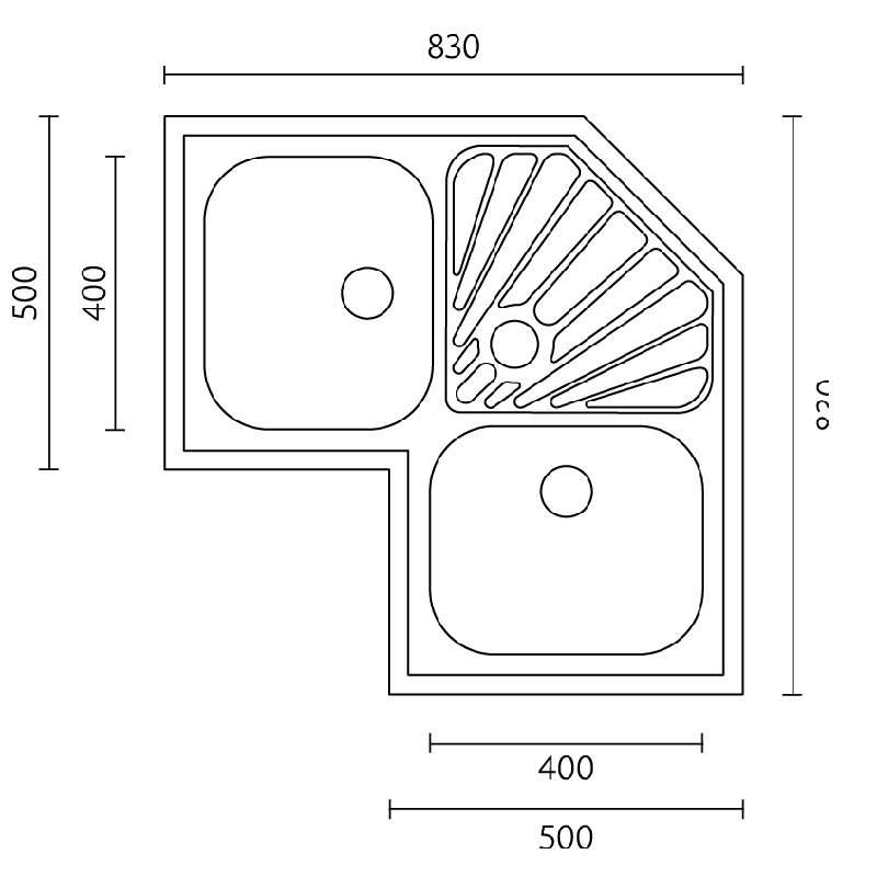 Évier de coin - Time Design
