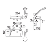 Mitigeur bain-douche SKY avec support douchette nobili - Time Design