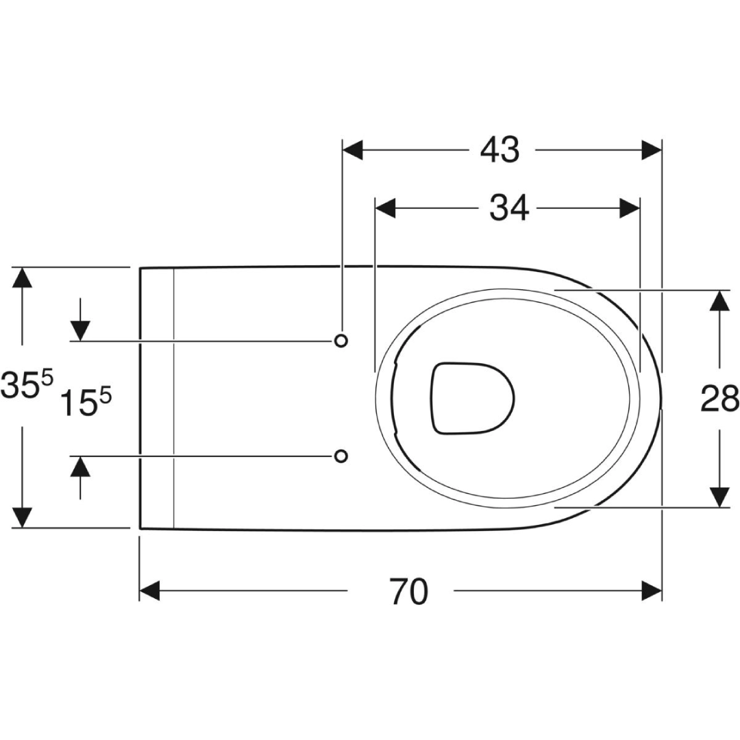 Cuvette WC Suspendue Geberit Selnova Rond avec abattant simple