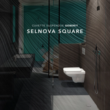 Cuvette WC Suspendue Premium Square Rimfree avec Abattant Soft-Close -