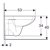 Cuvette WC Suspendue Premium Square Rimfree avec Abattant Soft-Close -