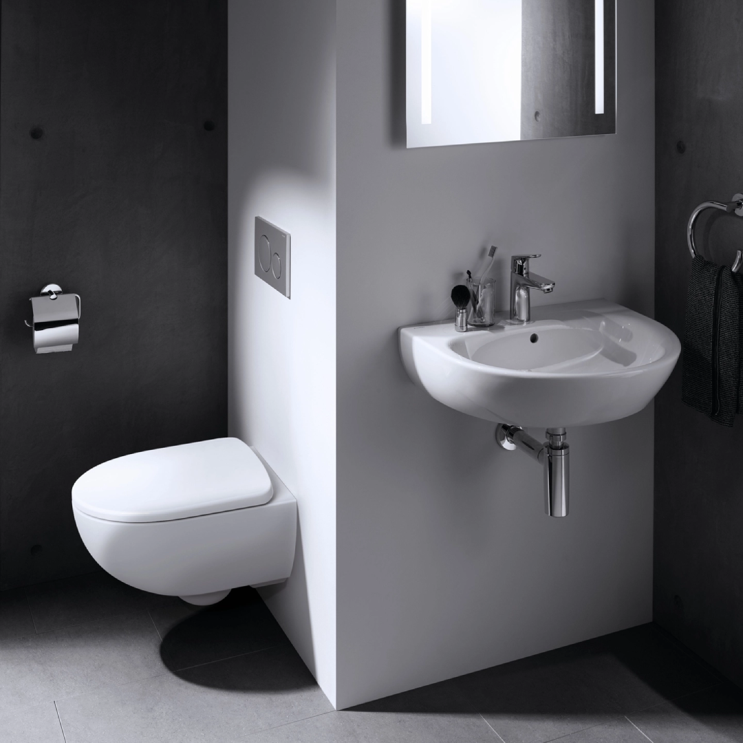 Cuvette Suspendu Geberit Smyle Square - Abattant Soft-Close Antibactérien