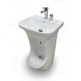 Ensemble Lavabo sur Colonne avec Bidet Intégré + Robinetterie