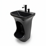 Ensemble Lavabo sur Colonne avec Bidet Intégré + Robinetterie