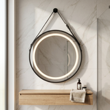 Miroir LED Rond avec Ceinture et Cadre Noir (Ø 60 cm)