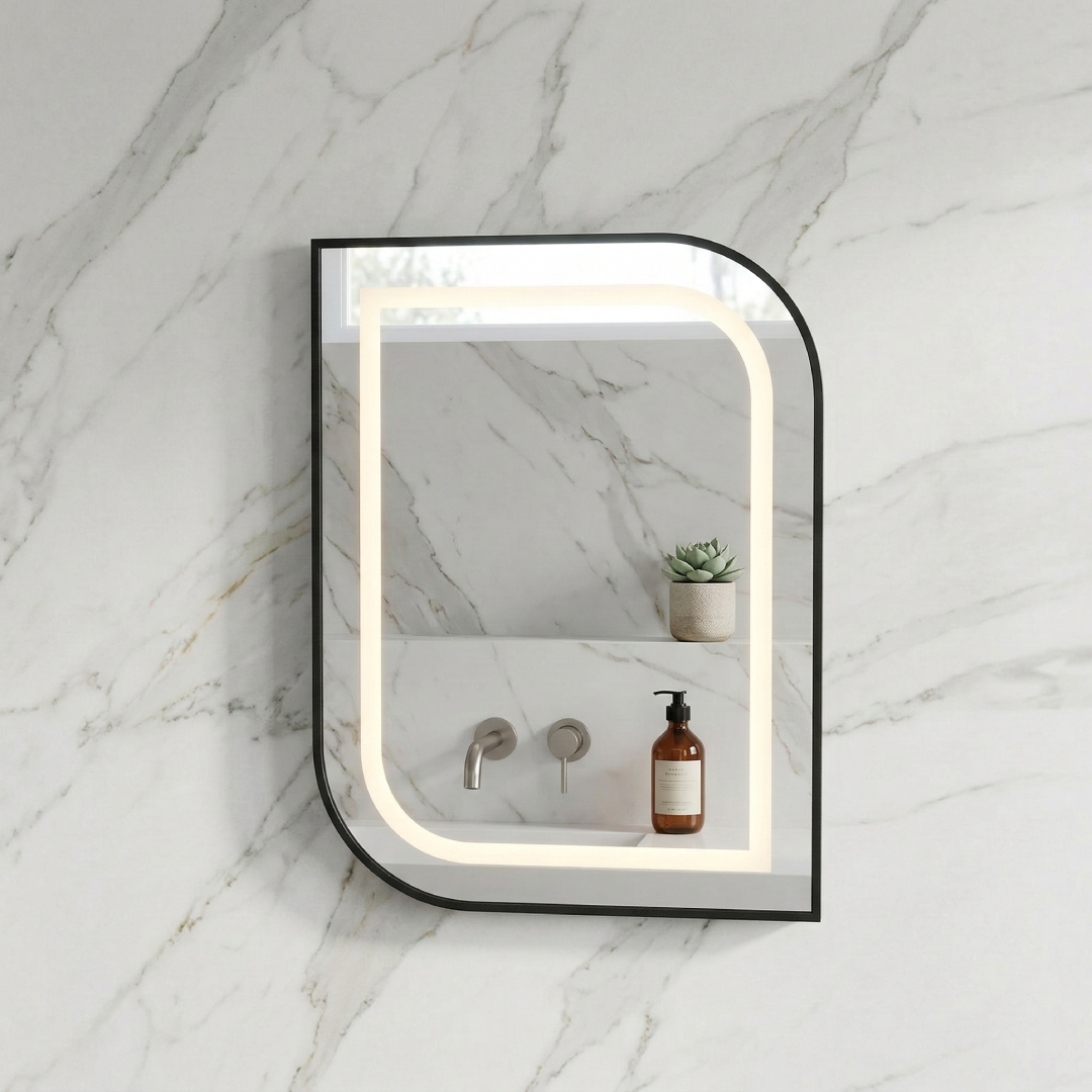 Miroir de Salle de Bain Asymétrique LED – (60 x 80 cm)