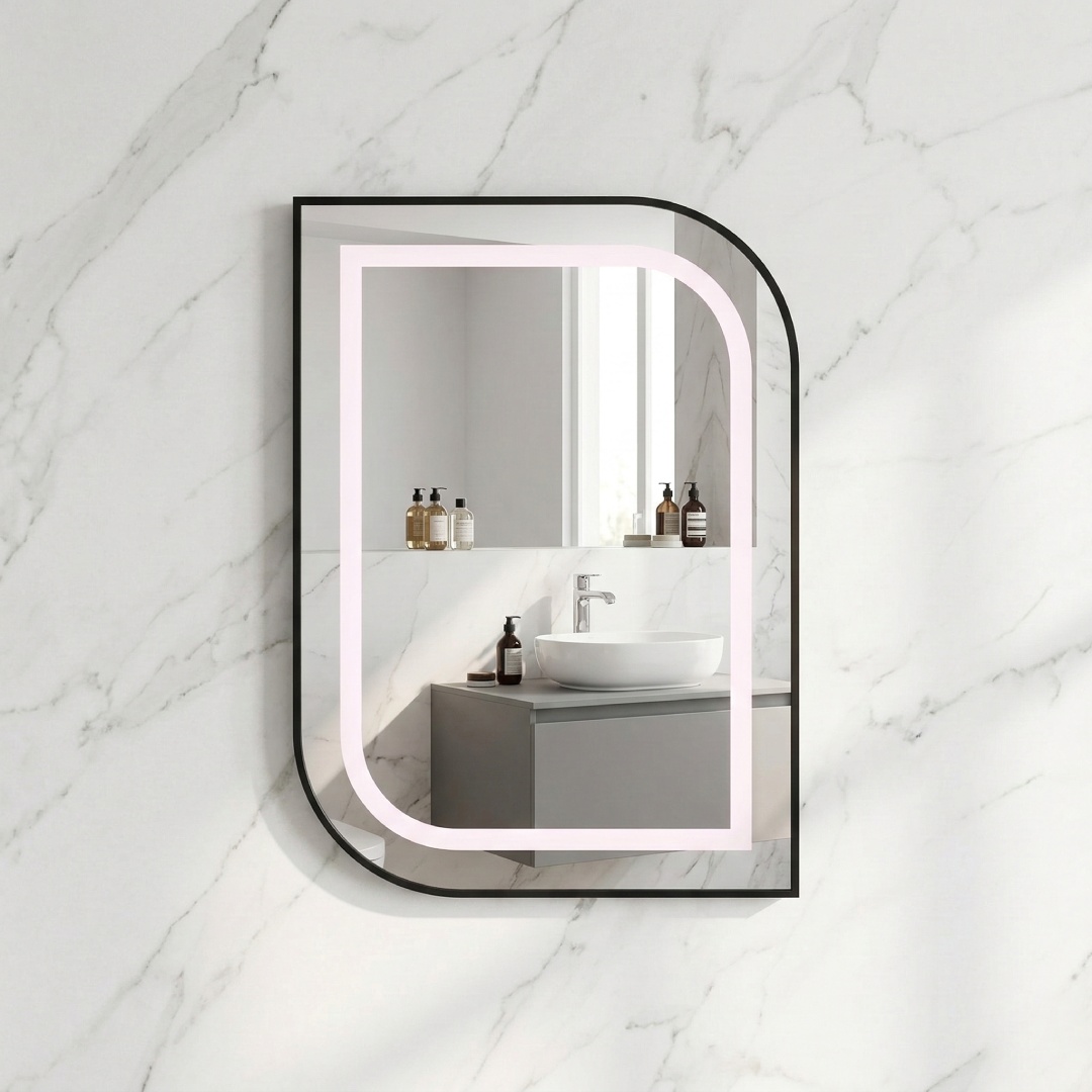Miroir de Salle de Bain Asymétrique LED – (60 x 80 cm)