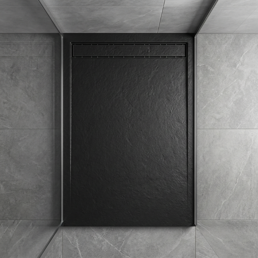 Receveur de douche Noir 120/80 cm