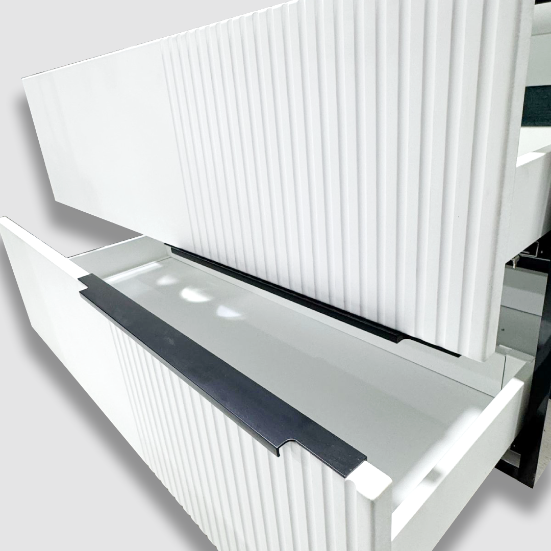 Meuble de salle de bain Novello 100 cm en PVC + vasque à poser Square